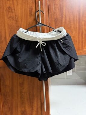 FP Movement by Free People Black Athletic Shorts with White Waistband